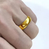 BJYL仿越南沙金戒指男士光面情侶婚慶對(duì)戒開口光面食指環(huán)女款黃銅鍍金