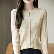 靈動(dòng)的空氣冰絲針織開(kāi)衫女春夏搭配坎肩罩衫寬松薄款帶披肩毛衣外套上衣女 淺駝【8268】 均碼 【適合80-135斤】