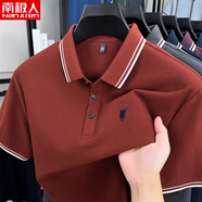南極人（Nanjiren）純棉短袖POLO衫男士夏季小馬標翻領(lǐng)T恤 繡紅 M 48