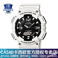 卡西歐（CASIO） 男表女表卡西歐手表男女情侶表學(xué)生時(shí)尚運動(dòng)表太陽(yáng)能雙顯電子表 太陽(yáng)能表：AQ-S810WC-7白武士