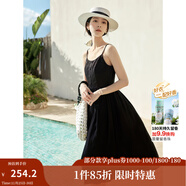 茵曼（INMAN）章若楠同款歐若風(fēng)天絲薄開(kāi)衫女裝襯衫2025夏季新品長(cháng)袖襯衣 吊帶裙黑色-18322336 M