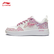 李寧李寧板鞋女鞋定制款休閑鞋DIY手繪涂鴉輕便運動(dòng)鞋經(jīng)典小白鞋粉色 玫瑰之戀-白粉_504 35
