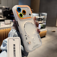 魔優(yōu)樂(lè )適用蘋(píng)果17Pro手機殼磁吸新款iphone16promax保護殼高級橙色14PM創(chuàng  )意簡(jiǎn)約15pro磨砂透明13外殼 ME潮牌殼【磁吸】半透磨砂-白色+夜光鏡頭膜 iPhone17ProMax