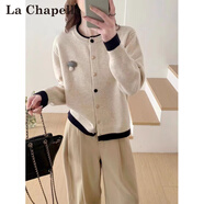 拉夏貝爾（La Chapelle）針織衫毛衣外套女2025秋冬新款時(shí)尚韓系針織開(kāi)衫外套小個(gè)子上衣潮 米色 S