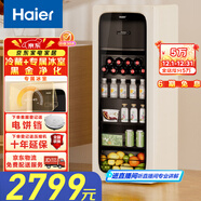 海爾（Haier）【小紅花套系】133升家用客廳辦公室冷藏柜冰吧 茶葉飲料蔬果保鮮柜冷柜小冰柜冰箱DS0133LH9EY1 黑金凈化專(zhuān)屬冰室 133L