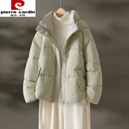 皮爾卡丹（pierre cardin）新款小個(gè)子2025冬季短款簡(jiǎn)約清新森女加厚淺豆綠棉衣棉服外套百搭 淺豆綠 L 110-130斤