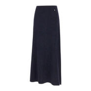 雨果博斯（HUGO BOSS）女士半裙修身顯瘦垂感通勤秋冬長(cháng)裙簡(jiǎn)約 黑色 均碼 |EU-38