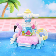 奇立彩可愛(ài)三麗鷗少女心浪漫積木玩具拼裝小屋美食過(guò)家家送女孩兒童禮物 漂浮火烈鳥(niǎo)大耳狗