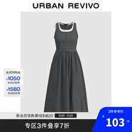 UR2025夏季新款女裝拼接假兩件撞色無(wú)袖連衣裙UWM750057