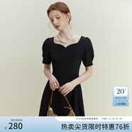 范思藍恩黑色法式氣質(zhì)顯瘦連衣裙女夏季赫本風(fēng)小黑裙設計感12125 黑色 XS