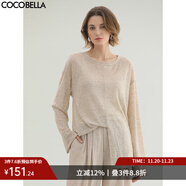 COCOBELLA微透視多穿法開(kāi)叉針織衫女慵懶風(fēng)寬松遮陽(yáng)衫MZ7099 燕麥色 L