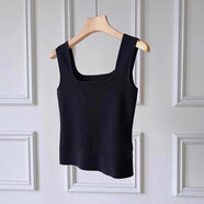 櫻麗詩(shī)方領(lǐng)針織吊帶背心女辣妹修身顯瘦工字藝術(shù)生白色無(wú)袖上衣西 黑色[春裝2025年新款溫柔系/御姐 M [推薦90-100斤]