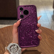 中掌柜紫色閃鉆亮片殼適用華為pura70手機殼新款簡(jiǎn)約高級p60p50p80外殼 金屬漆天眼階梯[閃紫片]單殼 PP eno7 S