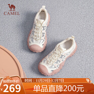 駱駝（CAMEL）登山鞋戶(hù)外休閑鞋女網(wǎng)面3.0閃電丑萌鞋 L24A202722 米/銀/粉 38