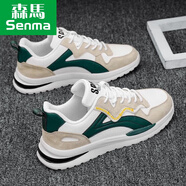 森馬秋季男鞋2025新款運動(dòng)休閑鞋男時(shí)尚百搭板鞋跑步老爹鞋德訓阿甘鞋 Q-H987白綠色 39 245mm