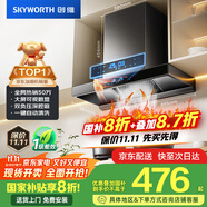 創(chuàng)維（Skyworth）歐式頂吸抽排油煙機家用T型21立方大吸力以舊換新家電國家補貼20%一級能效自凈清洗Y1H可配燃氣灶
