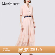 MeetMetro瑪依爾法式仙女連衣裙女2025秋新款高端氣質(zhì)純欲風(fēng)裙子禮服長(cháng)裙 藕粉MG200423 M