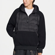 艾萊依（ERAL）秋冬季連帽90鴨絨服衛衣T恤男寬松韓版保暖男女潮流帥氣外衣 黑色連帽5732 XL