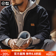 馬登工裝底特律獵裝夾克男美式復古J001巴恩風(fēng)翻領(lǐng)谷倉外套秋季新款 黑色 【男士休閑外套/高級感痞帥】 4XL