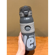 膳魔師兒童保溫杯男孩316L不銹鋼帶吸管小學(xué)生上學(xué)專(zhuān)用水杯夏季保冷水壺 (316L不銹鋼一蓋雙飲)黑色560ml