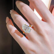 周大生法式簡(jiǎn)約鴿子蛋鉆戒6克拉橢圓形人工仿真鉆石戒指女夸張求婚結婚 美號6-港號12-13