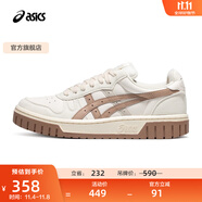 亞瑟士ASICS男鞋女鞋運動休閑鞋復古籃球鞋百搭板鞋 COURT MZ 白色/棕色 39.5