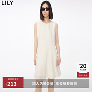 LILY秋新款女裝優(yōu)雅氣質(zhì)通勤時(shí)尚荷葉邊連衣裙小白裙小個(gè)子女 604米白 L