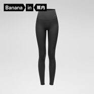 蕉內（Bananain）【趙露思同款】熱皮306+女士保暖打底褲鯊魚(yú)褲瑜伽褲高腰顯瘦秋冬 黑色(輕暖單件裝) M