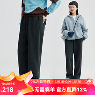 雲上生活「糯糯褲」抽繩腳口兩穿顯瘦窄版直筒褲秋冬休閑褲K8892X 高級灰 M