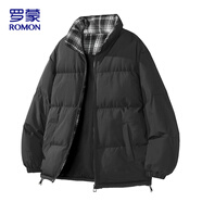 羅蒙（ROMON）棉服男士冬季款加厚保暖面包服棉衣寬松外套襖子男裝 黑色 L