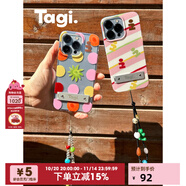 Tagi.水果鉆石《小尾巴》隱藏折疊金屬支架透明手機殼手機掛鏈適用于蘋果15p 手工測量 不同材料型號有0.5厘米左右誤差 請諒解 iPhone 其他型號