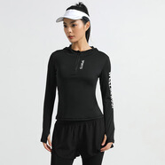 賓維森戶(hù)外速干緊身衣瑜伽運動(dòng)上衣連帽長(cháng)袖衛衣健身團隊服跑步運動(dòng)外套 jk22-70 黑色常規款 s