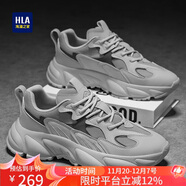 海瀾之家HLA男鞋舒適透氣運動(dòng)鞋子男百搭休閑老爹鞋子男 Q138淺灰色44