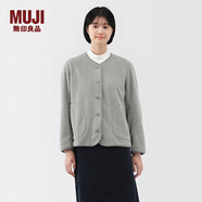無(wú)印良品（MUJI） 女式 抓絨 開(kāi)衫 外套 外衣 長(cháng)袖 25年冬季 女裝 BB2T4C5A 灰色 XL （165/92A）