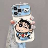 饃彭手機殼17pro蘋(píng)果手機羽博適用蘋(píng)秒變6PoMax大視窗4/3/2小新4Plus防摔 電鍍大視窗-【LJ171比心小新】全包精孔丨單殼 蘋(píng)果17