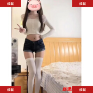 辣妹復古設計翻邊牛仔超短褲夏季短褲新款低腰彈力卷邊熱褲褲子潮 L：