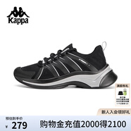 卡帕（Kappa）背靠背新款輕薄透氣跑步鞋女復古潮流減震運動(dòng)休閑鞋男 K0EY5MQ02 黑色-990 44