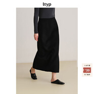 旅途原品ltyp 羊毛極簡(jiǎn)優(yōu)雅半裙 百搭開(kāi)叉黑色直筒半身長(cháng)裙女冬季 靜謐黑-純羊毛 S