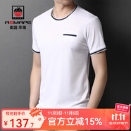 AEMAPE短袖男2025夏季新款t恤圓領(lǐng)休閑冰絲薄款莫代爾男裝純色半袖小衫 漂白色 S 165/S
