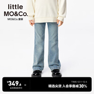 little MO&Co.小酒窩同款little moco童裝25新款女童親子裝仿?tīng)C鉆喇叭褲牛仔褲 牛仔藍色 140 140/58