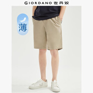 佐丹奴短褲男純棉梭織褲子抽繩松緊腰薄款休閑五分褲01104339