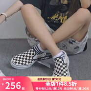 VANS范斯黑白棋盤格經(jīng)典一腳蹬帆布男女休閑懶人鞋滑板鞋VN000EYEBWW 棋盤格 39
