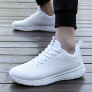 匹克（PEAK）匹克皮面休閑跑步鞋2024冬季新款黑色男士防水減震跑鞋運動(dòng)鞋男鞋 大白 45