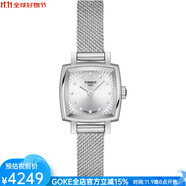 天梭瑞士手表劉亦菲同款樂愛系列女朋友生日新年禮物石英表小美人鋼帶 月光銀 潮流輕奢瑞表新款 42mm 新款時尚潮流