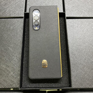 三星（SAMSUNG）【品質(zhì)原裝】【限量?jì)?yōu)惠券】適用三星真皮W23心系天下Fold3手機殼 【心系天下】十字紋 三星Galaxy_Z_Fold4