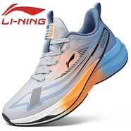 LI-NING李寧男鞋新款網(wǎng)面透氣休閑皮面旅游運動(dòng)鞋碳板防滑耐 8839灰霧藍網(wǎng)面 38