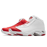 沃特（VOIT）太極籃球鞋男新款網(wǎng)面減震男鞋耐磨高幫戰靴運動(dòng)鞋 白紅【皮面款】 42