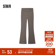 森馬（Semir）休閑褲女磨毛長褲純色簡約風(fēng)2024秋季女士彈力喇叭褲109724127005