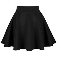 高腰太空棉半身裙女秋冬新款a字傘裙大碼百褶裙顯瘦蓬蓬裙短裙子 黑色1金屬拉煉 XS XS