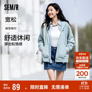 森馬梅花系列外套女寬松插肩袖刺繡春秋休閑連帽夾克109524108001